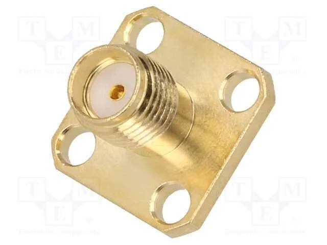 Tomada, Sma, F&ecirc;mea, Simples, Solda, para Painel, Ptfe, Dourado
