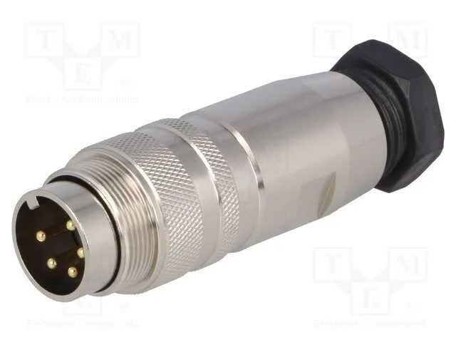 Conector: M16, Ficha, Macho, Solda, com Cabo, Pin: 5, 6a, 250v, Ip67