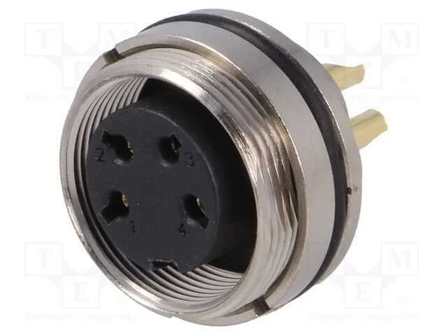 Conector: M16, tomada, f&ecirc;mea, solda, para painel,.