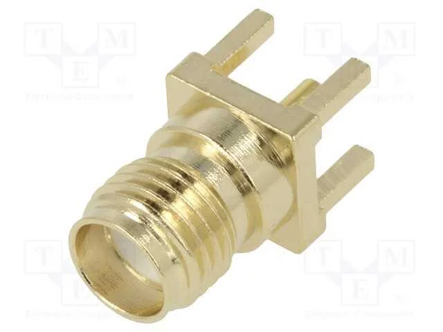 Tomada, Sma, F&ecirc;mea, Simples, Tht, para Pcb, Ptfe, Dourado