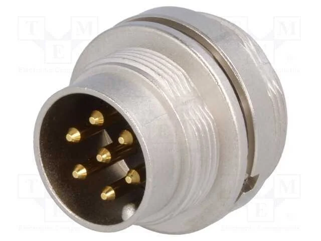 Conector: M16, Tomada, Macho, Solda, Pin: 7, 5a, 250v, Ip40, 0,75mm2