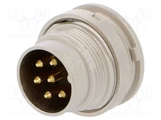 Conector: M16, Tomada, Macho, Solda, Pin: 6, 5a, 250v, Ip40, 0,75mm2