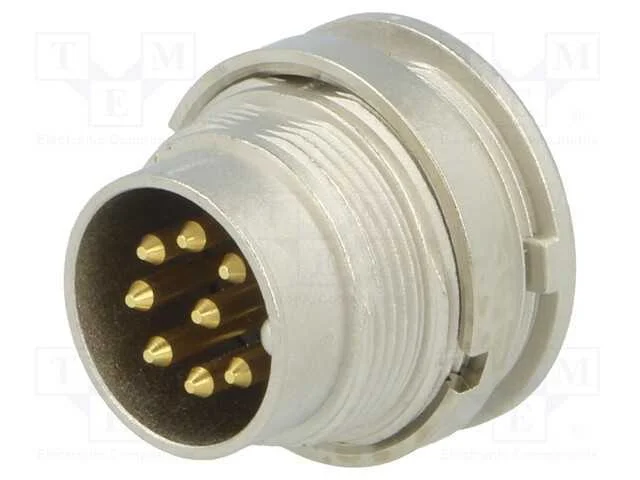 Conector: M16, Tomada, Macho, Solda, Pin: 8, 5a, 60v, Ip40, 0,75mm2