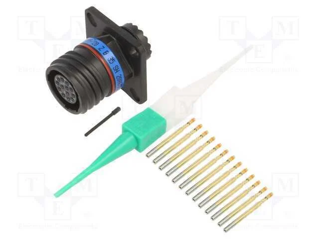 Conector: Militar, Tamanho 11, Mil-Dtl-38999 Series Iii, Preta