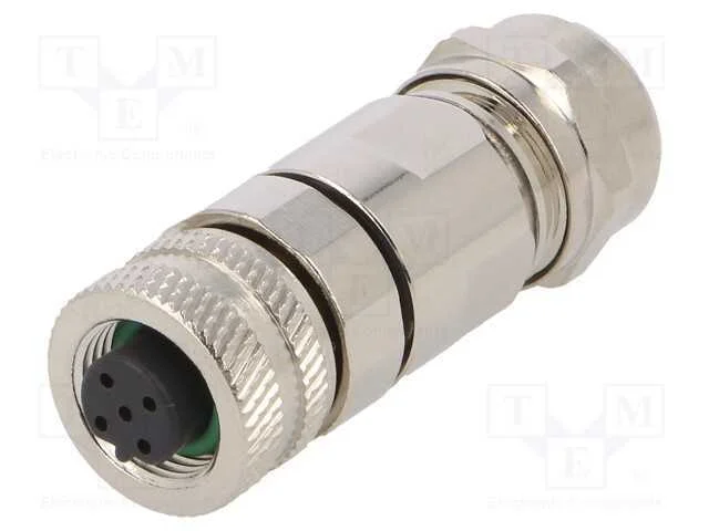 Ficha, M12, Pin: 5, F&ecirc;mea, C&oacute;digo B-Profibus, com Cabo, Solda, Ip65