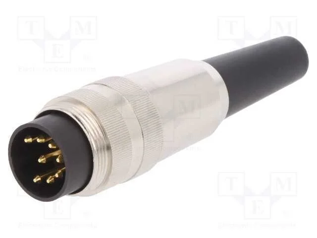 Conector: M16, Ficha, Macho, Solda, com Cabo, Pin: 8, 5a, 60v, Simples
