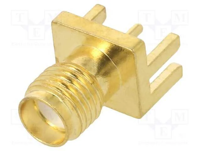 Tomada, SMA, f&ecirc;mea, de borda, SMT, dourado