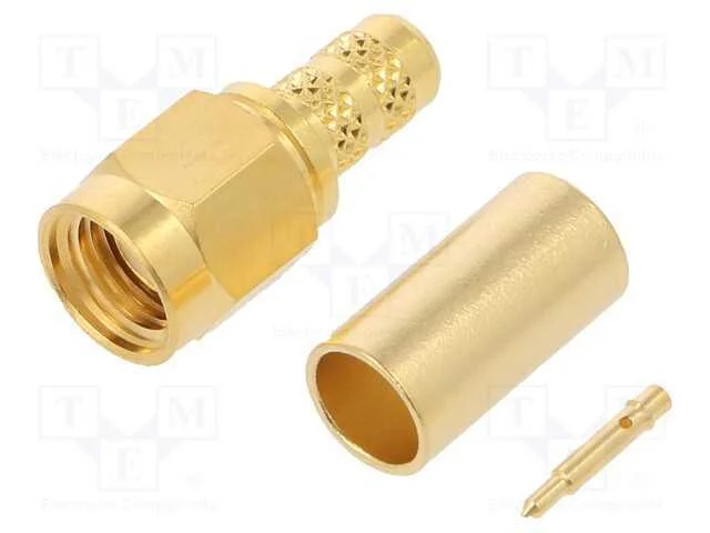 Ficha, Sma, Macho, Simples, 50o, Cerrar, com Cabo, Ptfe, Dourado