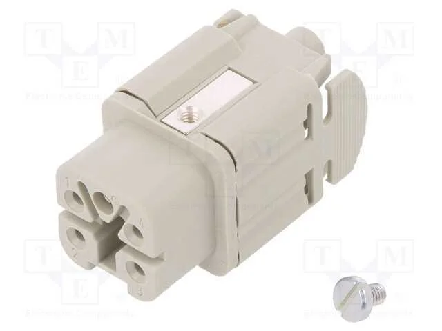 Conector: Hdc, F&ecirc;mea, Pin: 5, Tamanho 3, Inserto de Contatos, 400v