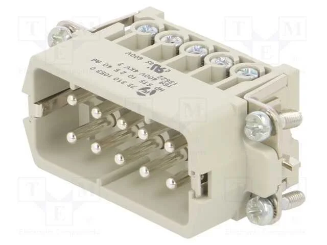 Conector: HDC, macho, PIN: 10, tamanho 10, insert.