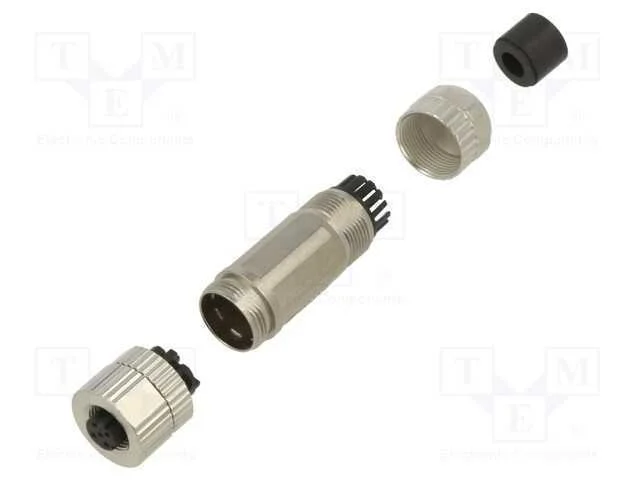 Ficha, M12, Pin: 4, F&ecirc;mea, C&oacute;digo D-Ethernet, com Cabo, Ip65, 250v