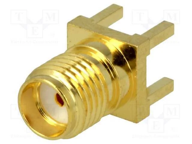 Tomada, Sma, F&ecirc;mea, Simples, 50o, Tht, para Pcb, Ptfe, Dourado