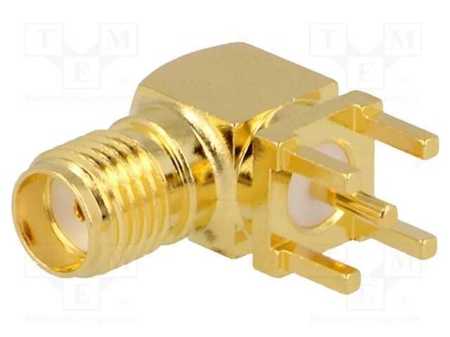 Tomada, Sma, F&ecirc;mea, Angulares 90, 50o, Tht, para Pcb, Ptfe, Dourado