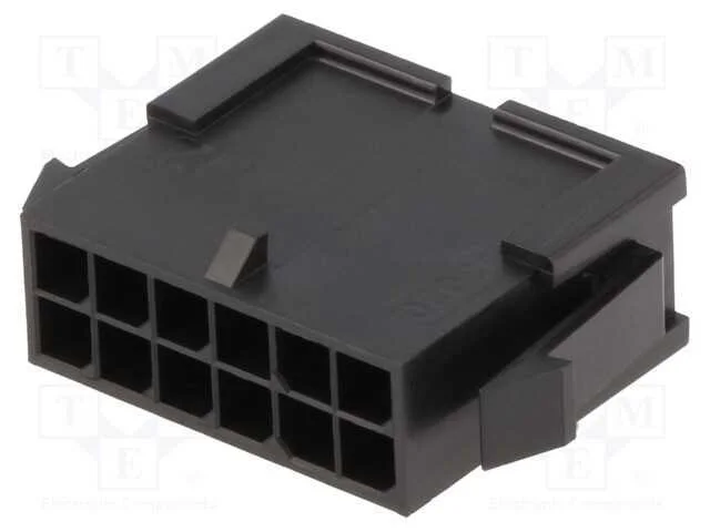 Ficha, Fio-Fio, Macho, Micro-Fit 3.0, 3mm, Pin: 12, Sem Contactos