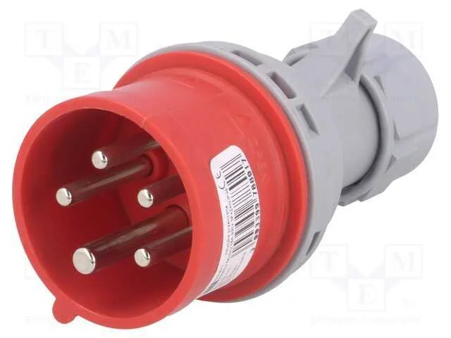 Conector: de Alimenta&ccedil;&atilde;o Ac 3 Fases, Ficha, Macho, 16a, 400vac
