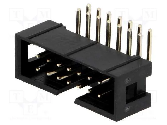 Tomada, Idc, Macho, Pin: 14, Angulares 90, Tht, Dourado, 2,54mm