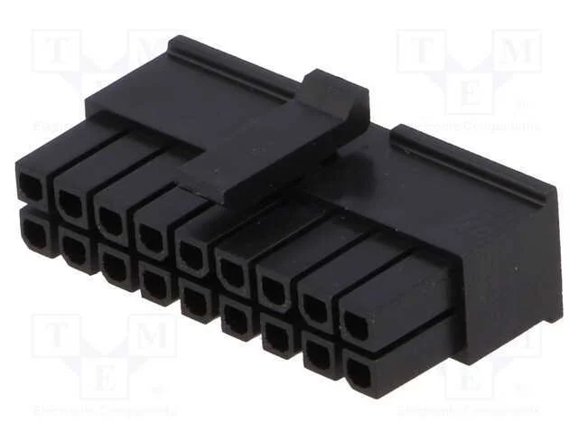 Ficha, Fio-Placa, F&ecirc;mea, Micro-Fit 3.0, 3mm, Pin: 18, Sem Contactos