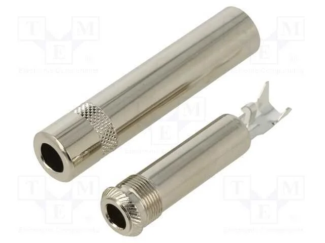 Conector: Jack 6,3mm, Ficha, F&ecirc;mea, Simples, Vers&atilde;o: Stereo, 6mm