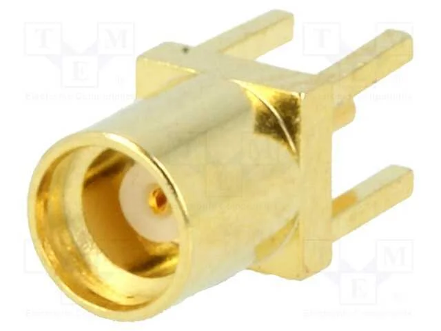 Tomada, MMCX, f&ecirc;mea, simples, THT, dourado