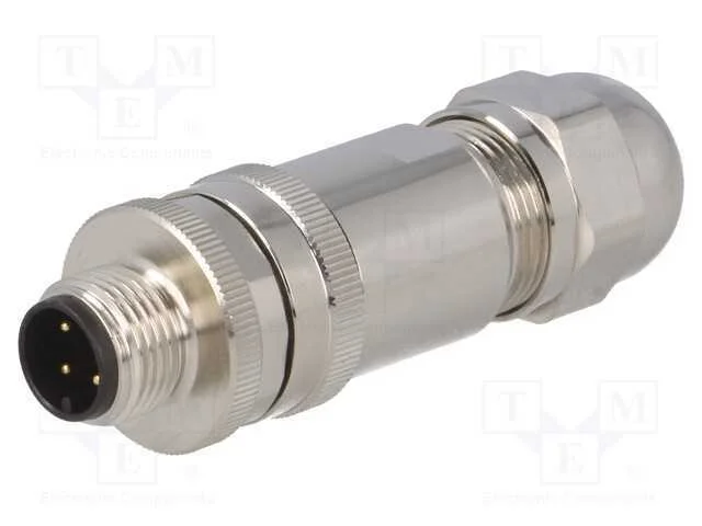 Ficha, M12, Pin: 4, Macho, C&oacute;digo A-Devicenet / Canopen, com Cabo