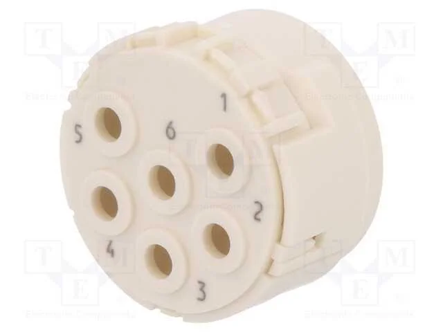 Conector: M23, inserto de contatos, PIN: 6, macho.