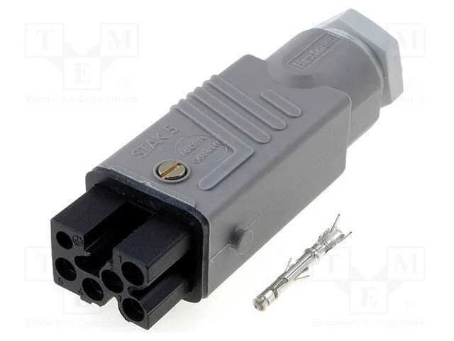 Conector: Retangulares, St, Ficha, F&ecirc;mea, Pin: 5, Prateado, Ip54, 10a