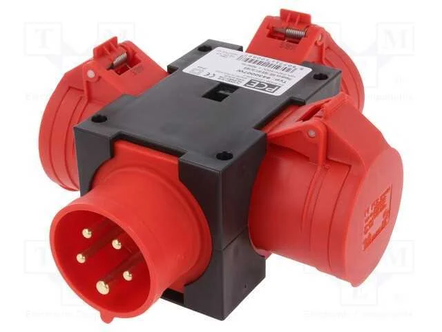 Conector: de Alimenta&ccedil;&atilde;o Ac 3 Fases, Multiplicador, 16a, 400vac