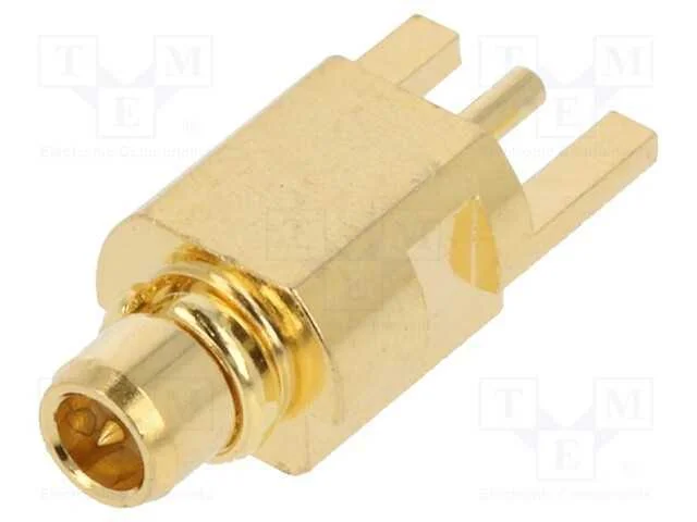 Tomada, MMCX, f&ecirc;mea, 50O, PTFE, dourado