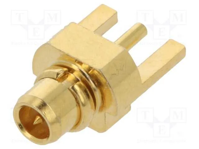 Tomada, MMCX, f&ecirc;mea, 50O, PTFE, dourado