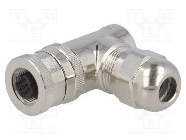 Ficha, M12, Pin: 4, F&ecirc;mea, C&oacute;digo D-Ethernet, com Cabo, Ip67, 250v