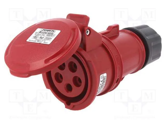 Conector: de Alimenta&ccedil;&atilde;o Ac 3 Fases, Tomada, F&ecirc;mea, 16a, Ip44
