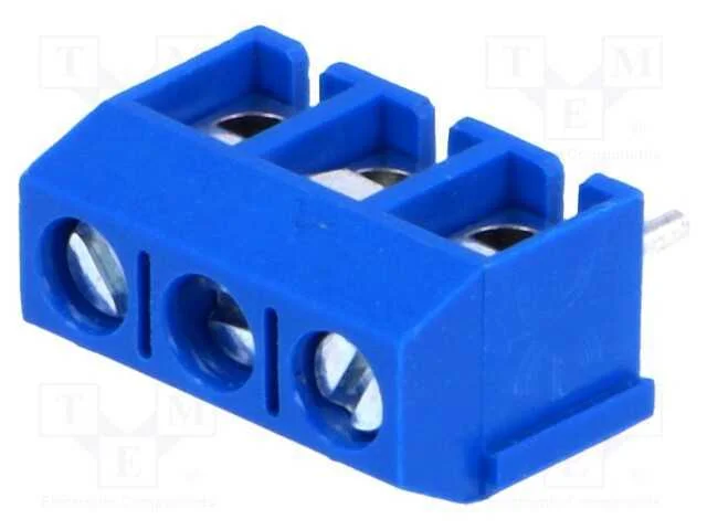 PCB bloco terminal, angulares 90, 5mm, faixas: 3,.