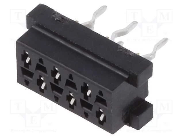 Micro-MaTch, tomada, f&ecirc;mea, PIN: 6, THT, para PCB.
