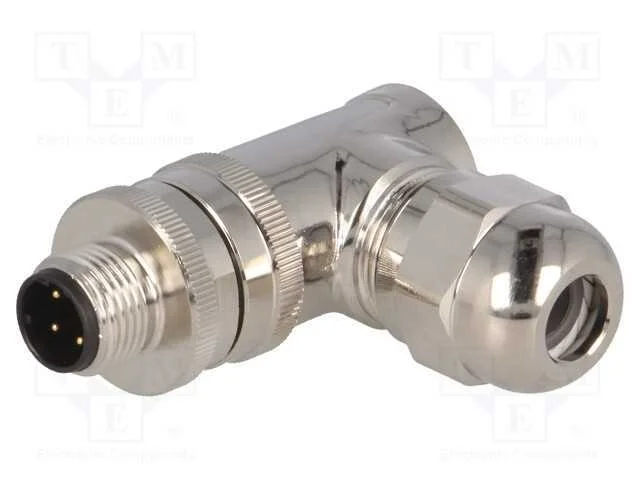 Ficha, M12, PIN: 4, macho, c&oacute;digo D-Ethernet, com.