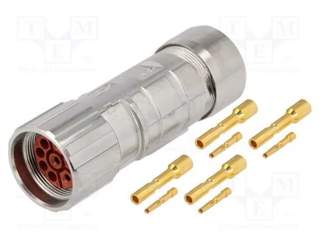 Conector: M23, Ficha, Pin: 8(4+4), F&ecirc;mea, Cerrar, com Cabo, Simples