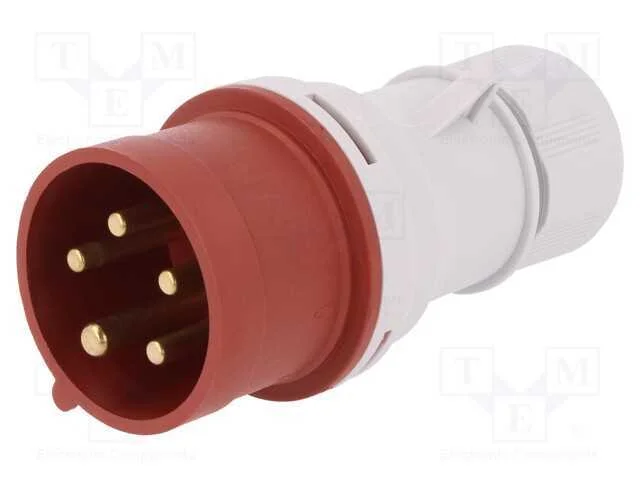 Conector: de Alimenta&ccedil;&atilde;o Ac 3 Fases, Ficha, Macho, 16a, 400vac