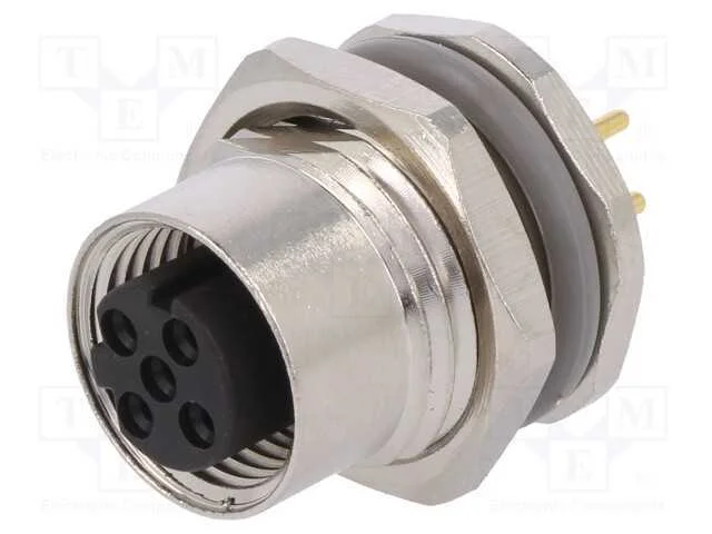 Tomada, M12, Pin: 4, F&ecirc;mea, C&oacute;digo D-Ethernet, Tht, Ip67, Simples