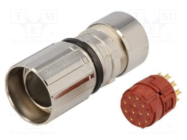 Conector: M23, ficha, PIN: 12, f&ecirc;mea, solda, com .