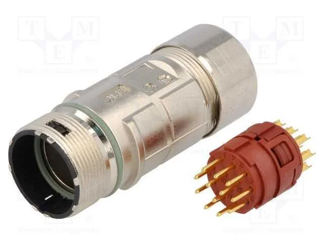 Conector: M23, ficha, PIN: 12, macho, solda, com .