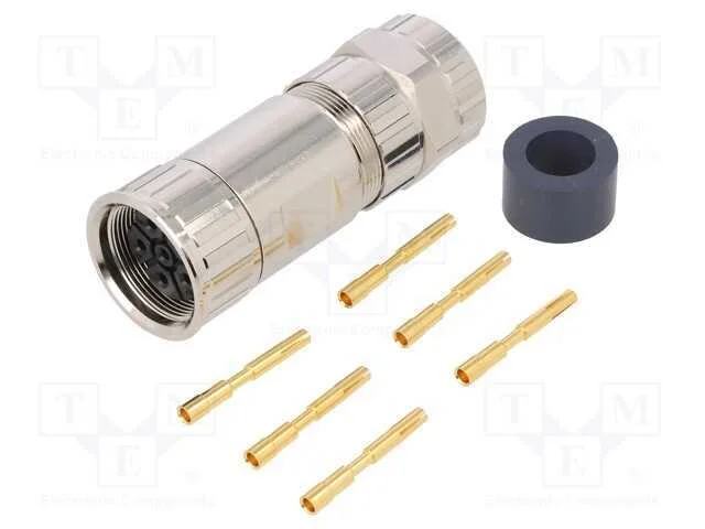 Conector: M23, Ficha, Pin: 6, F&ecirc;mea, Cerrar, com Cabo, Simples, 28a