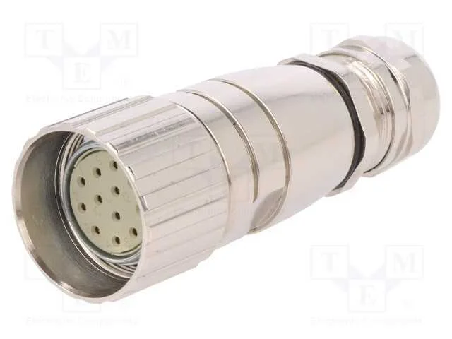 Conector: M23, ficha, PIN: 12, f&ecirc;mea, solda, com .