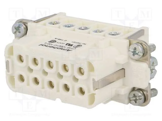 Conector: Hdc, Inserto de Contatos, F&ecirc;mea, C146, Pin: 10, 10+Pe
