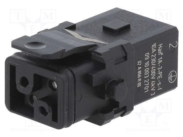 Conector: Hdc, Inserto de Contatos, F&ecirc;mea, Han 1a, Pin: 4, 3p+Pe