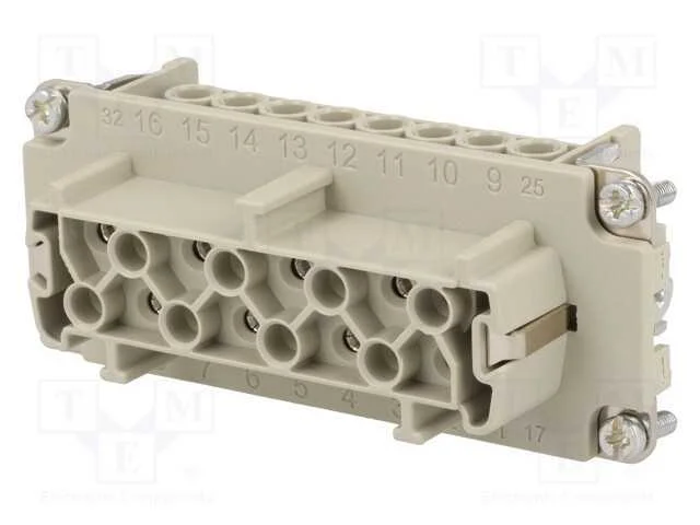 Conector: Hdc, Inserto de Contatos, F&ecirc;mea, C146, Pin: 16, 16+Pe