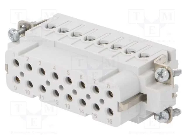 Conector: Hdc, Inserto de Contatos, F&ecirc;mea, C146, Pin: 16, 16+Pe