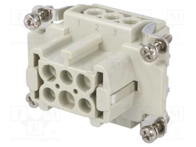 Conector: Hdc, Inserto de Contatos, F&ecirc;mea, De, Pin: 6, 6+Pe, 16a