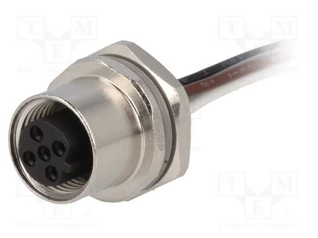 Tomada, M12, Pin: 5, F&ecirc;mea, C&oacute;digo B-Profibus, Fios, Ip67, Simples