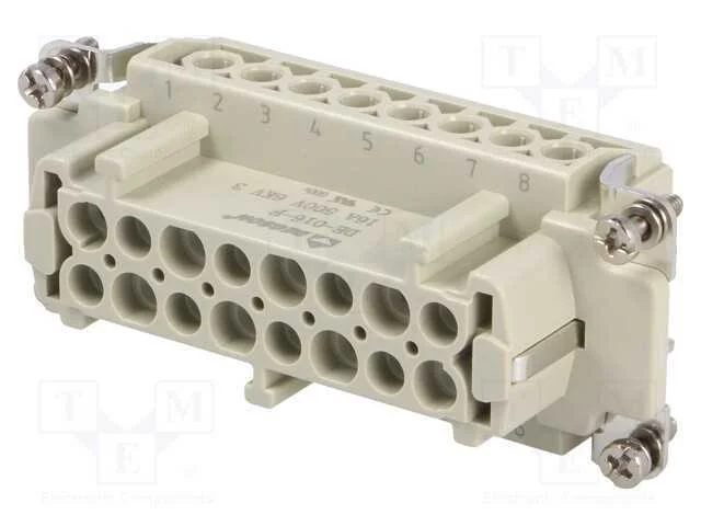 Conector: Hdc, Inserto de Contatos, F&ecirc;mea, De, Pin: 16, 16+Pe, 16a