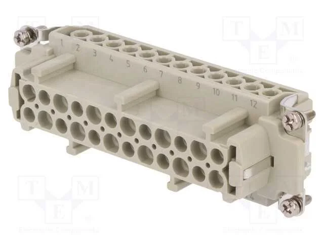 Conector: Hdc, Inserto de Contatos, F&ecirc;mea, De, Pin: 24, 24+Pe, 16a