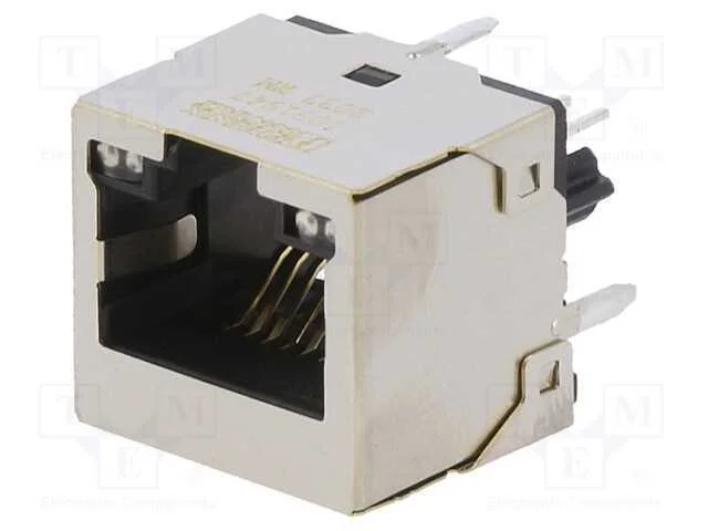 Tomada, Rj45, Pin: 8, com D&iacute;odo Led, Dourado, Sistema: 8p8c, Tht